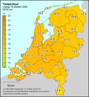 Weerkaart KNMI Temperatuur