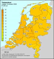 Weerkaart KNMI Temperatuur