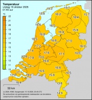 Weerkaart KNMI Temperatuur