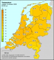 Weerkaart KNMI Temperatuur