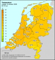 Weerkaart KNMI Temperatuur