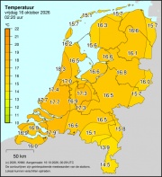 Weerkaart KNMI Temperatuur