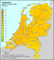 Weerkaart KNMI Temperatuur