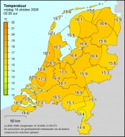 Weerkaart KNMI Temperatuur