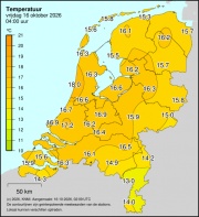 Weerkaart KNMI Temperatuur