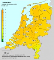 Weerkaart KNMI Temperatuur