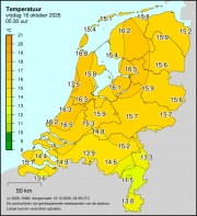 Weerkaart KNMI Temperatuur
