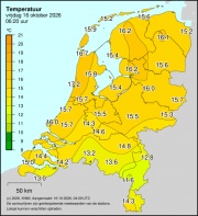 Weerkaart KNMI Temperatuur