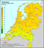 Weerkaart KNMI Temperatuur