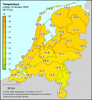 Weerkaart KNMI Temperatuur