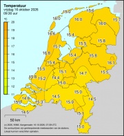 Weerkaart KNMI Temperatuur