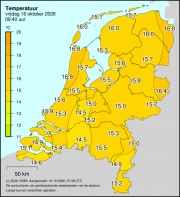 Weerkaart KNMI Temperatuur