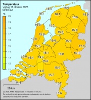 Weerkaart KNMI Temperatuur