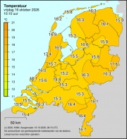 Weerkaart KNMI Temperatuur