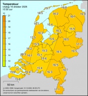 Weerkaart KNMI Temperatuur