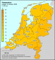 Weerkaart KNMI Temperatuur