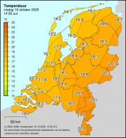 Weerkaart KNMI Temperatuur