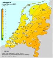 Weerkaart KNMI Temperatuur