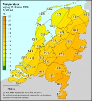 Weerkaart KNMI Temperatuur