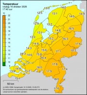 Weerkaart KNMI Temperatuur