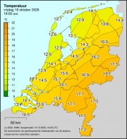 Weerkaart KNMI Temperatuur