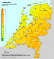 Weerkaart KNMI Temperatuur