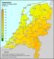 Weerkaart KNMI Temperatuur