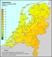 Weerkaart KNMI Temperatuur