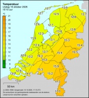Weerkaart KNMI Temperatuur