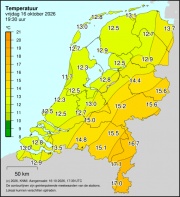 Weerkaart KNMI Temperatuur