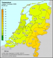 Weerkaart KNMI Temperatuur