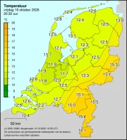 Weerkaart KNMI Temperatuur