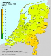 Weerkaart KNMI Temperatuur