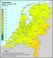 Weerkaart KNMI Temperatuur