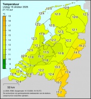 Weerkaart KNMI Temperatuur