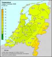 Weerkaart KNMI Temperatuur