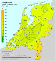 Weerkaart KNMI Temperatuur