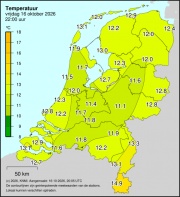 Weerkaart KNMI Temperatuur