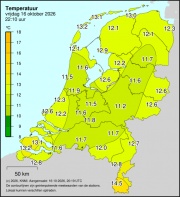 Weerkaart KNMI Temperatuur