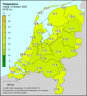 Weerkaart KNMI Temperatuur