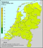 Weerkaart KNMI Temperatuur