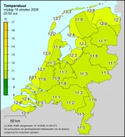 Weerkaart KNMI Temperatuur