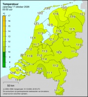 Weerkaart KNMI Temperatuur
