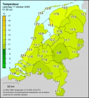 Weerkaart KNMI Temperatuur
