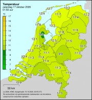 Weerkaart KNMI Temperatuur