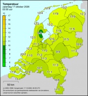 Weerkaart KNMI Temperatuur