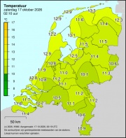 Weerkaart KNMI Temperatuur