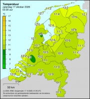 Weerkaart KNMI Temperatuur