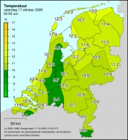 Weerkaart KNMI Temperatuur