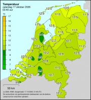 Weerkaart KNMI Temperatuur